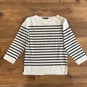 Saint James Naval striped sailor shirt White x Black